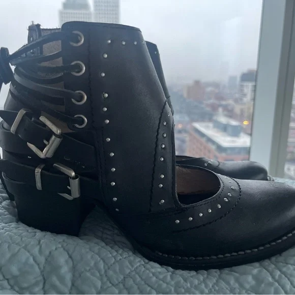 Freebird Black Studded Boots Desert 8 - Picture 8 of 9